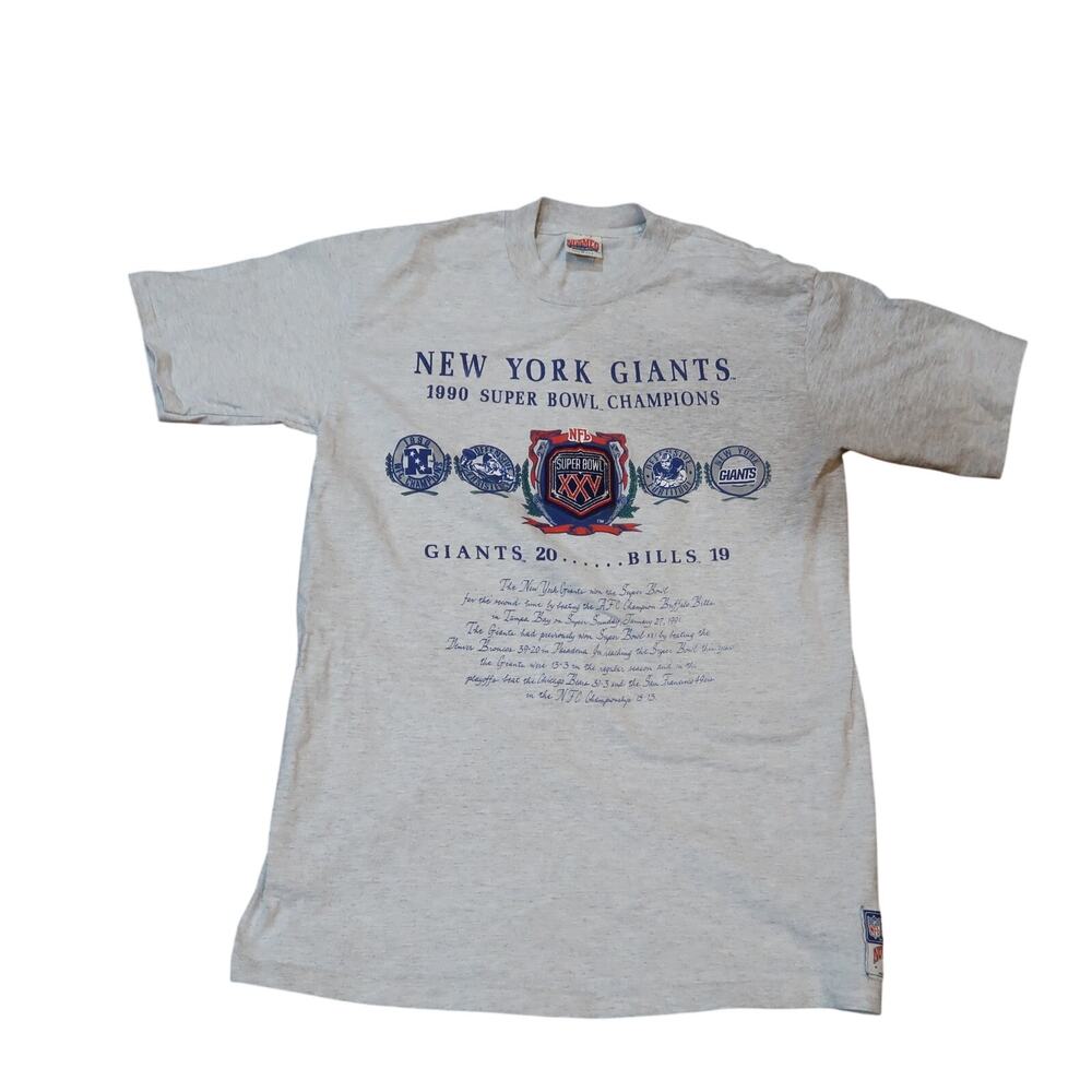 NFL Nutmeg New York Giants Super Bowl XXV Champs T-shirt Embroidered XL Vintage